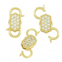 Fermoir en Laiton et Zircon 19 x 12 mm