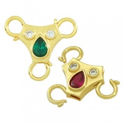 Fermoir en Laiton et Zircon 22 mm