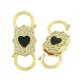 Chiusura in Ottone con Cuore Smaltato e Zirconi 26x11