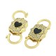Chiusura in Ottone con Cuore Smaltato e Zirconi 26x11