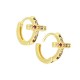 Orecchino in Ottone a Cerchio con Croce e Zirconi 14mm