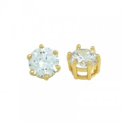 Passante in Ottone Rotondo con Zirconi 8mm