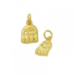 Breloque en Laiton et Zircon en Forme de main 7 mm
