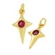 Zircon Brass Charm Cross Star 14x8mm