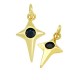 Zircon Brass Charm Cross Star 14x8mm