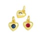 Charm cœur en Laiton Zircon 6 mm
