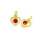 Zircon Brass Charm Heart 6mm
