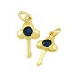 Zircon Brass Charm Key 11x7mm