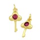 Ciondolo in Ottone Chiave con Zirconi 11x7mm