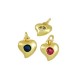 Charm cœur en Laiton et Zircon 8 x 7 mm