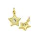 Zircon Brass Charm Star 11x8mm