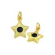Zircon Brass Charm Star 11x8mm