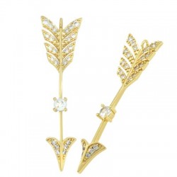 Pendentif en Laiton et Zircon en Forme de Flèche 48 x 13 mm