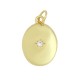 Breloque en Laiton Émaillé Étoile Ovale avec Zircon 19 x 13 mm