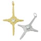 Zircon Brass Pendant Cross 40x25mm