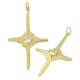 Zircon Brass Pendant Cross 40x25mm