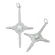 Zircon Brass Pendant Cross 40x25mm