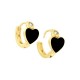 Orecchino in Ottone Cuore con Zirconi e Smalto 12mm