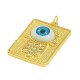 Zircon Brass Pendant Hamsa Hand (Fatima) with Evil Eye 22x31mm