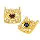 Zircon Brass Tag Charm Evil Eye 20mm