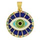 Breloque Ronde en Laiton Émaillé avec œil Maléfique et Zircon 20 mm