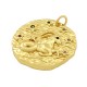 Charm rond en Laiton et Zircon Signe Astrologique Capricorne 21 mm
