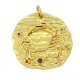 Breloque Ronde en Laiton et Zircon Cancer 21 mm