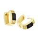 Enameled Brass Ring Hoop with Zircon 12x13mm