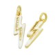 Ciondolo Metallo Ottone Fulmine con Smalto e Zirconi 5x20mm