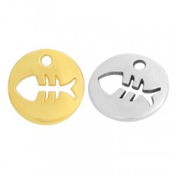 Zamak Charm Round Fishbone 12mm