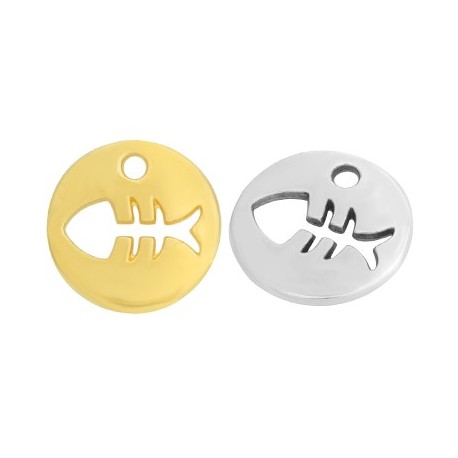 Zamak Charm Round Fishbone 12mm - Nikolis Group