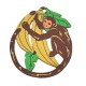 Wooden Pendant Monkey w/ Banana 45mm (2pcs/Set)