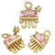 Zircon Brass Charm Jellyfish 9x6mm