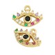 Zircon Brass Charm Evil Eye 9x13mm