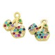 Breloque en Laiton et Zircon Cerise 12 x 10 mm