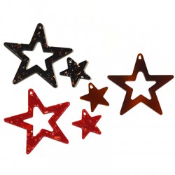Plexi Acrylic Pendant Lucky Star 36mm & 15mm (2 pieces set)