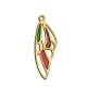 Zamak Pendant Feather w/ Enamel 13x33mm