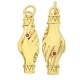 Breloque en Laiton et Zircon Mains 7 x 22 mm
