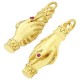 Breloque en Laiton et Zircon Mains 7 x 22 mm