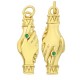 Zircon Brass Charm Hands 7x22mm