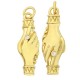 Ciondolo in Ottone Mani con Zirconi 7x22mm