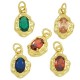 Zircon Brass Charm Irregular 8x12mm