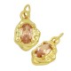 Ciondolo in Ottone Irregolare con Zirconi 14x22mm