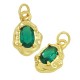 Ciondolo in Ottone Irregolare con Zirconi 14x22mm