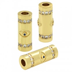 Brass Tube w/ Zircon 6x18mm (Ø3mm)