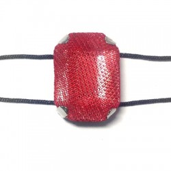 Entrepieza Cabujón Acrílico Ovalado Engastado con Red 13x18mm