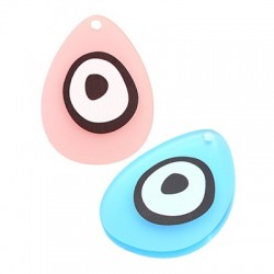 Plexi Acrylic Pendant Teardrop with Evil Eye 45x60mm