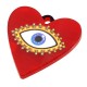 Plexi Acrylic Charm Heart w/ Evil Eye 30mm