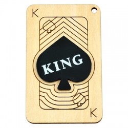 Pendente in Legno Carta e Plexi Acrilico Cuore "KING" 43x70