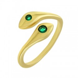 Brass Ring Snake w/ Zircon 20mm